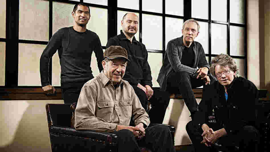 Composer Steve Reich (seated left) and the Kronos Quartet.