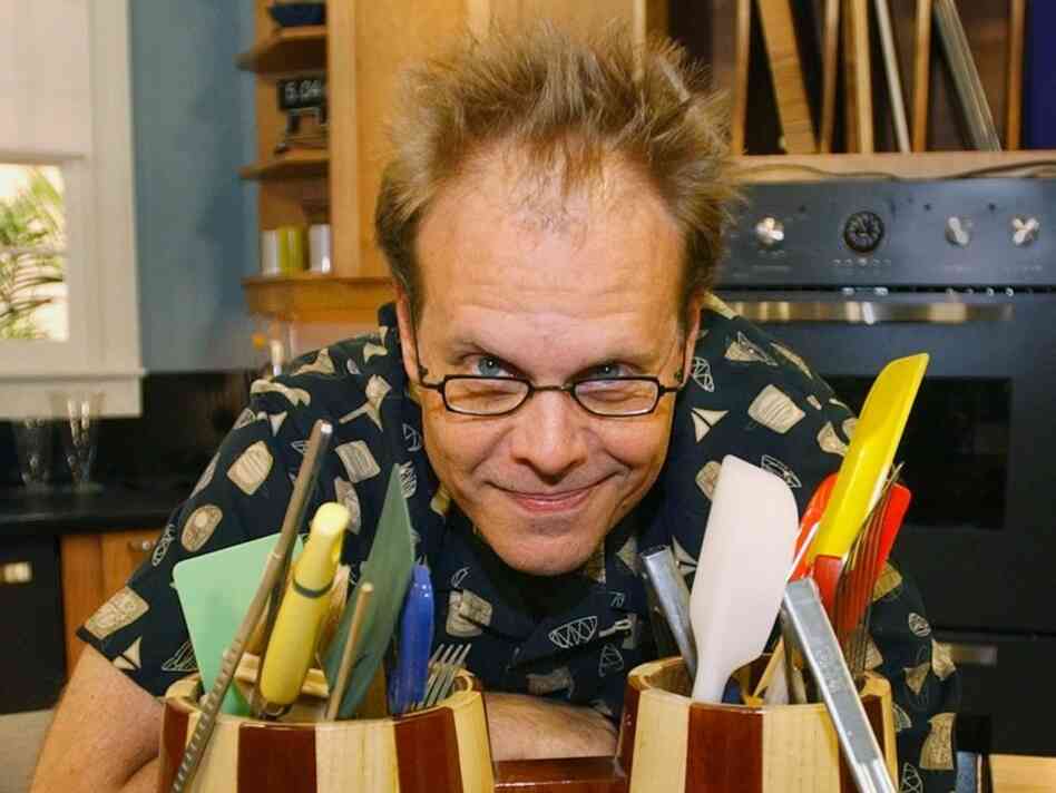 Alton Brown on the Atlanta set of his creative cooking show, Good Eats.