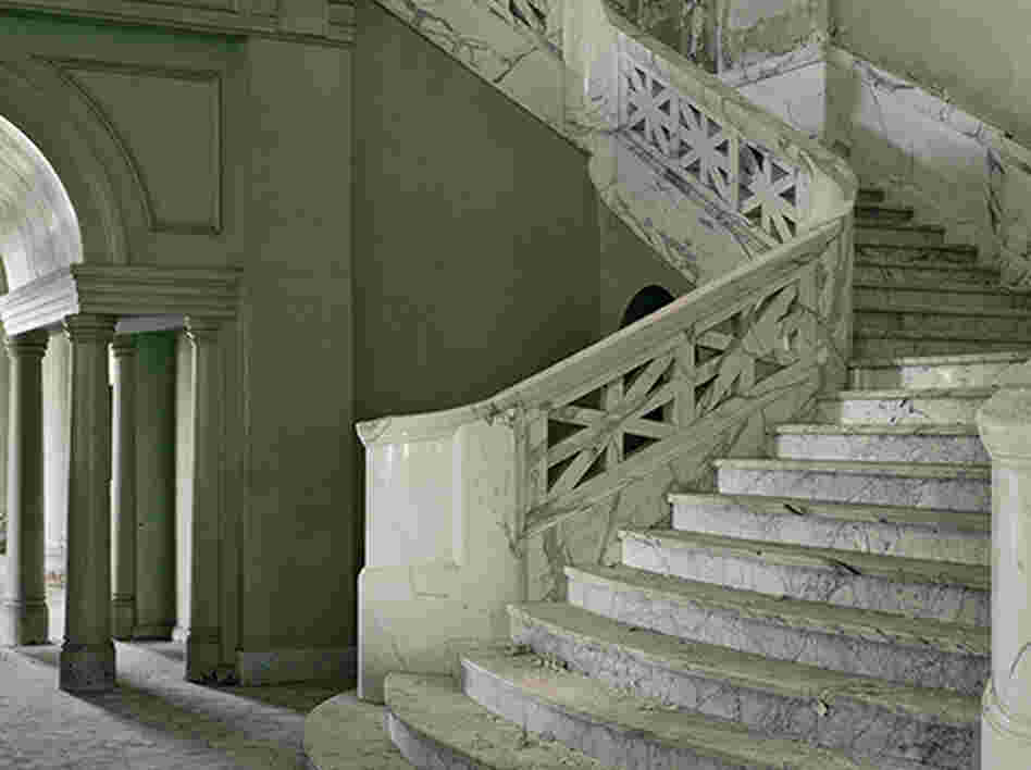 Photo of the Mead building lobby, Yankton State Hospital, S.D. Photographer Christopher Payne visited state mental institutions across the country, many of which were abandoned. His book, Asylum: Inside The Closed World of State Mental Hospitals, captures what he found.