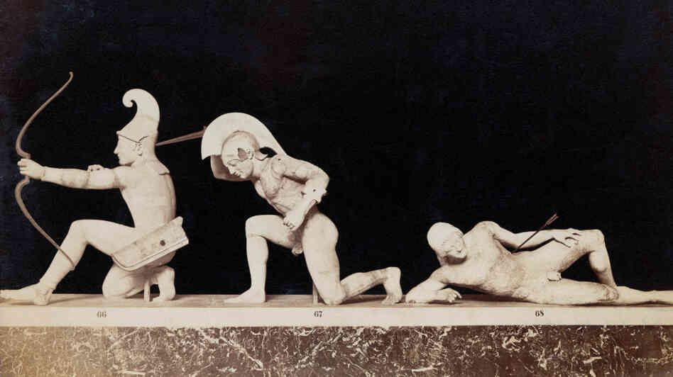 Greek sculptures dating from c. 500 BC, depicting a scene from the Trojan War. The Iliad, about the same war, was one of John Corigliano's inspirations for his piece 'One Sweet Morning.'