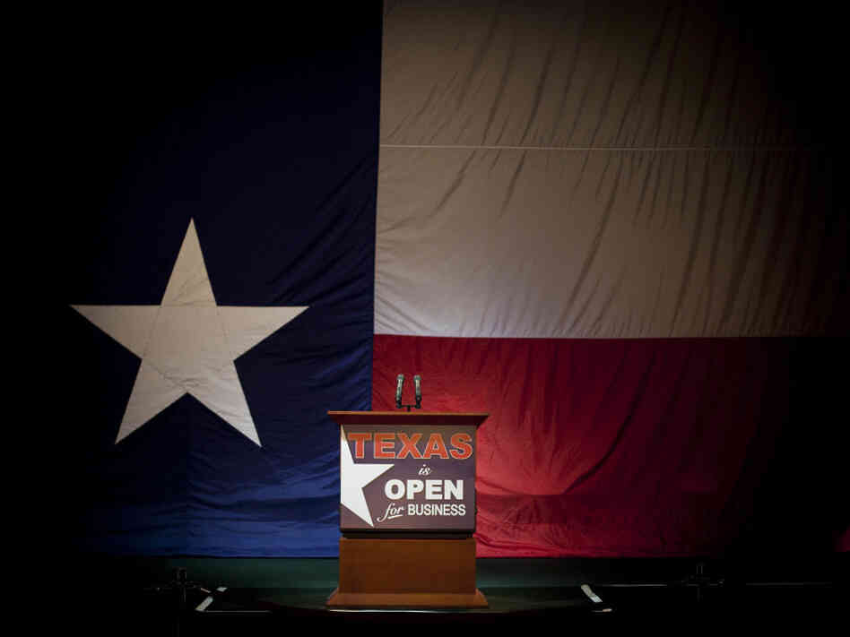 The stage where Gov. Rick Perry gathered with supporters on election night in 2010. The stage where Gov. Rick Perry gathered with supporters on election night in 2010.