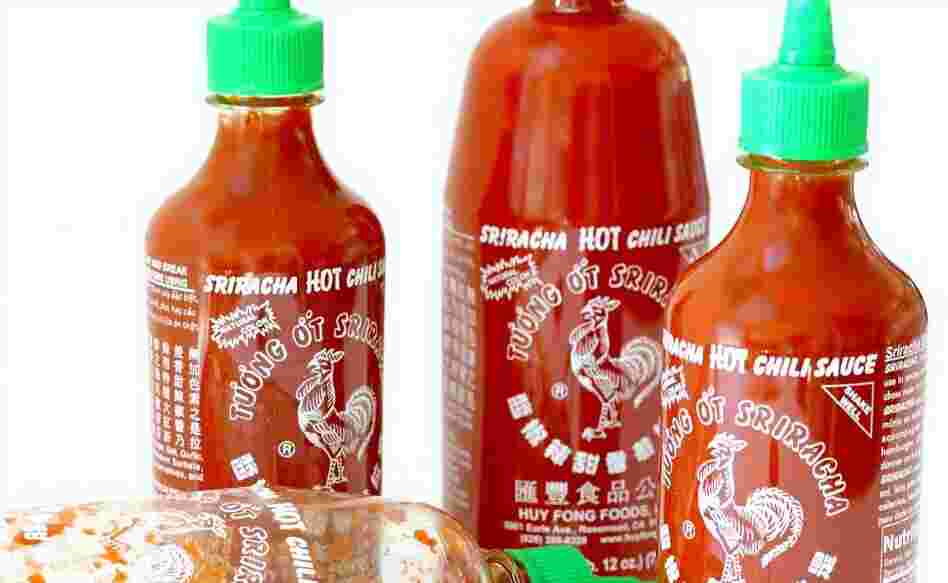 A bottle of rooster sauce