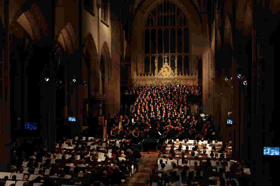 "Remember to Love: Let Us Love One Another With A Sincere Heart," an observation of the 10th Anniversary of Sept. 11 at Trinity Church in Manhattan, NY on Sept. 09, 2011. The six choirs performing include NYC Master Chorale, Trinity Choir, Young People's Chorus of New York City, The Washington Chorus, The Bach Choir of Bethlehem and The Copley Singers.