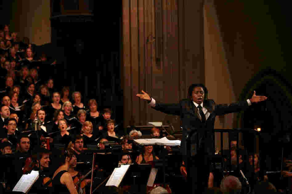 Guest Artist Melanie DeMore conducts the audience through "Amazing Grace" during "Remember to Love: Let Us Love One Another With A Sincere Heart."