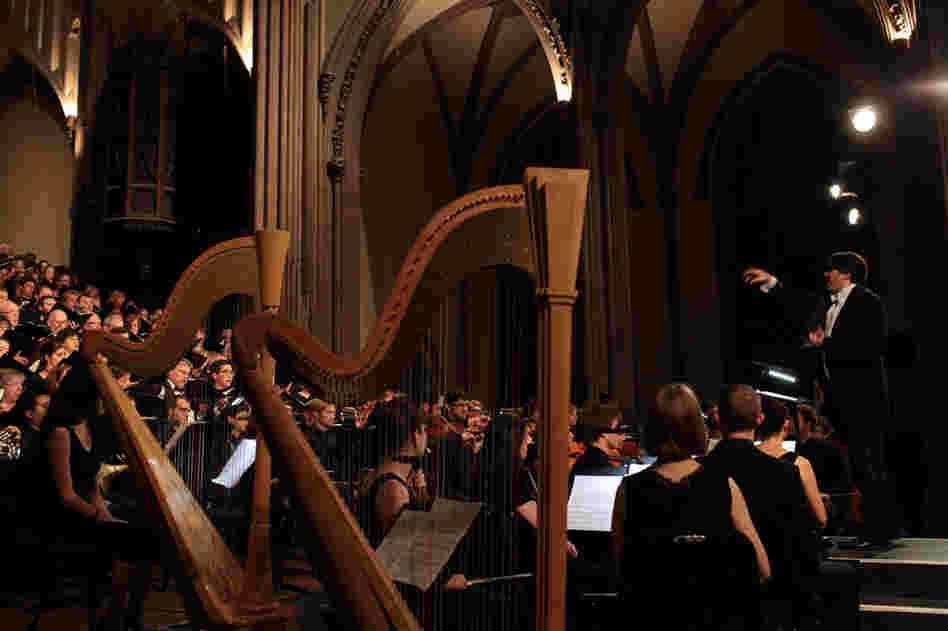 Trinity Choir conductor Julian Wachner leads "Ein Deutsches Requiem" by Johannes Brahms during "Remember to Love: Let Us Love One Another With A Sincere Heart."
