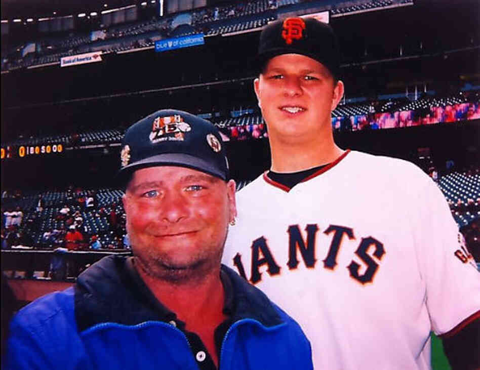 Billy (left) poses for a photo with San Francisco Giants' Pitcher Matt Cain. Billy (left) poses for a photo with San Francisco Giants' Pitcher Matt Cain.