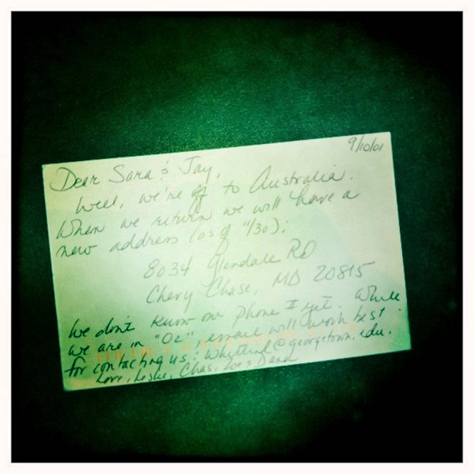 This postcard was sent by Leslie Whittington to her sister before she boarded Flight 77 at Dulles Airport. The flight was hijacked and later hit the Pentagon.