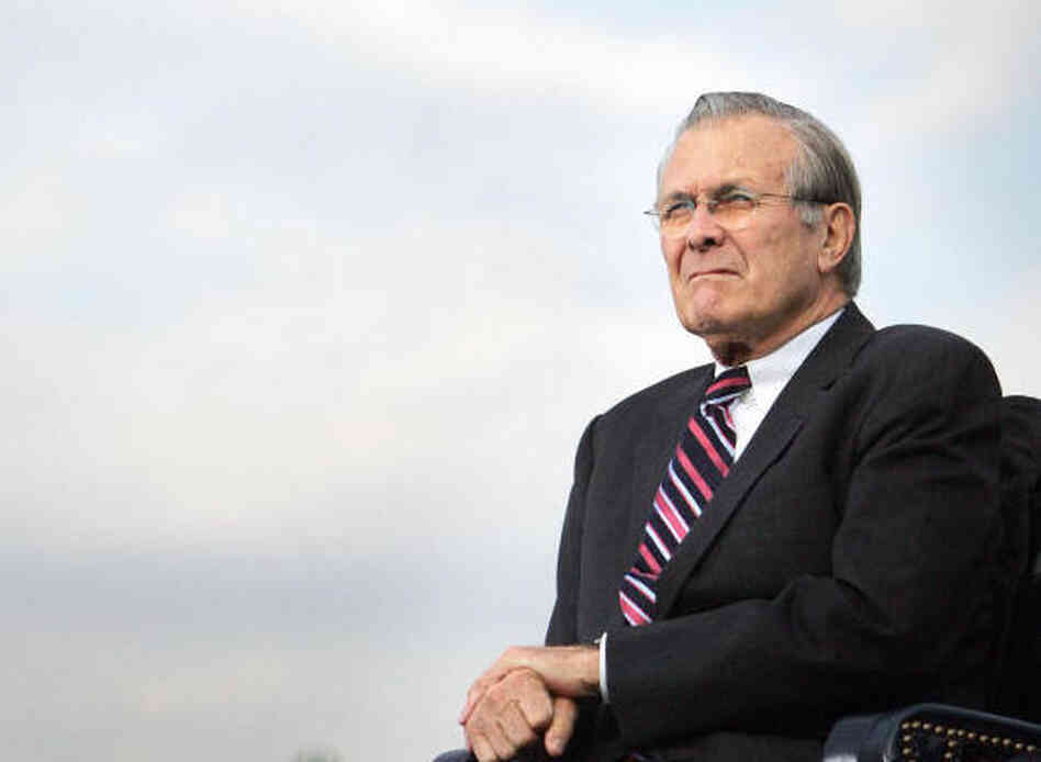 Former Secretary of Defense Donald Rumsfeld. Former Secretary of Defense Donald Rumsfeld.