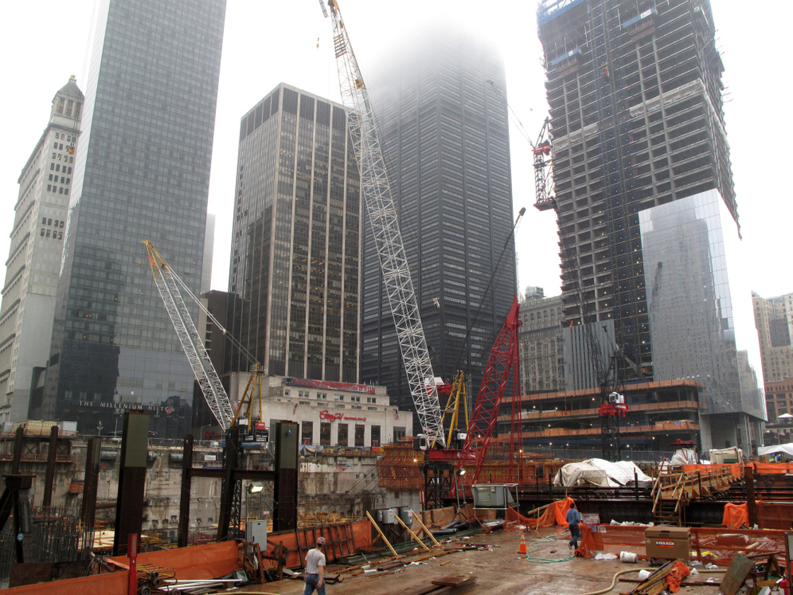 New buildings are rising out of the old foundation of the Twin Towers site, once called the "pit" or the "bath tub." Kevin Devlin says he's glad to see the buildings are finally starting to take shape.