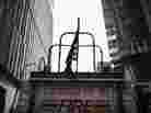 A firetruck is parked near the  nearly completed Freedom Tower at the World Trade Center site in New York on Aug.  14.