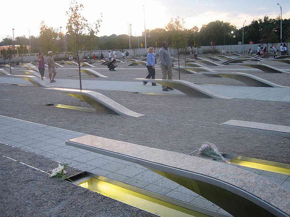The September 11 memorial at the Pentagon in Washington D.C., remembering the civilian and military lives lost.