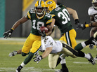 He did go all the way: The Green Bay Packers' Randall Cobb (18) on his 108-yard touchdown run. He did go all the way: The Green Bay Packers' Randall Cobb (18) on his 108-yard touchdown run.