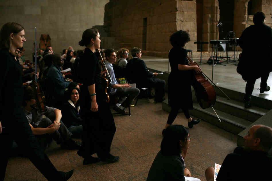 The quartet arrives for Remembering September 11, the Wordless Music Orchestra concert at The Metropolitan Museum of Art in Manhattan, NY on September 11, 2011.