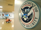 A U.S. Department of Homeland Security sign hangs in an empty terminal at the Tri-State Airport in Ceredo, W.Va. A U.S. Department of Homeland Security sign hangs in an empty terminal at the Tri-State Airport in Ceredo, W.Va.