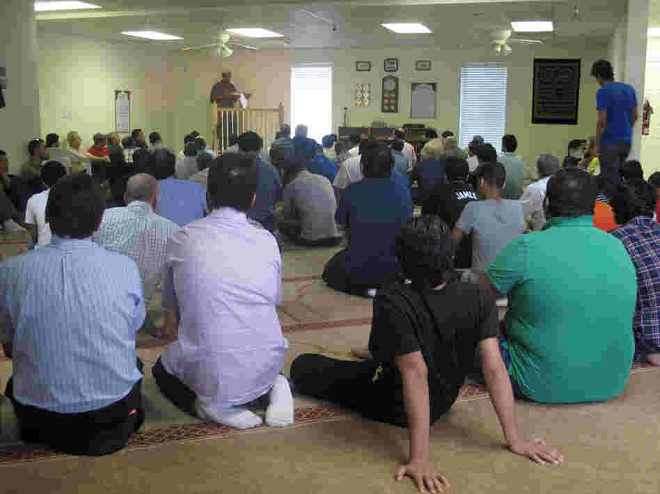 Men pray at the Islamic  Center of Murfreesboro. The congregation wants to build a bigger mosque to worship in, but has faced stiff opposition from citizens who fear the  local Muslims have a political agenda.