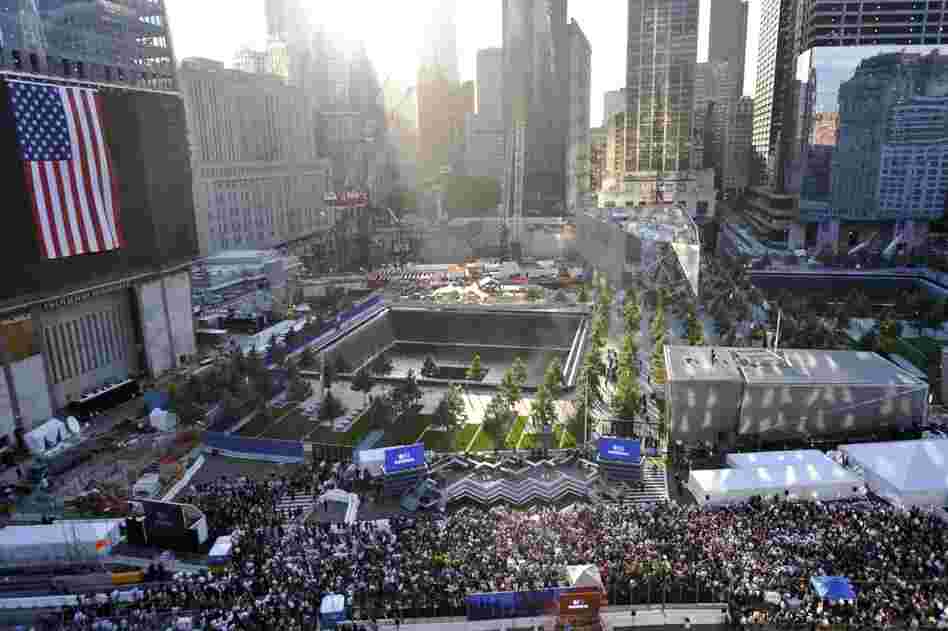A view of the 9/11 Memorial early Sunday. 