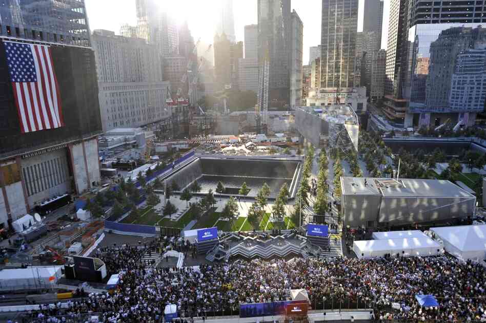 A view of the 9/11 Memorial early Sunday. 