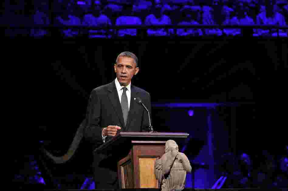 President Obama speaks at "A Concert for Hope" at the Kennedy Center in Washington, D.C. on Sunday. 