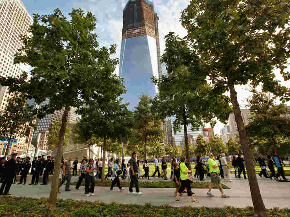 Family members of the victims entered the 9/11 Memorial Plaza for the first time today.