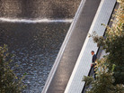President Obama looked out at the North Pool of the 9/11 Memorial in New York earlier this morning.
