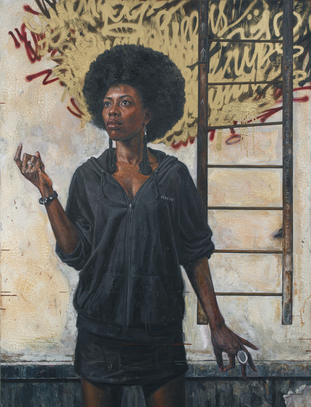 Tim Okamura's painting "The Ascension" is a part of his new exhibit "Brooklyn Bronx Queens."