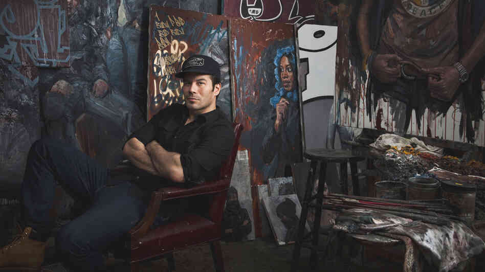 Tim Okamura in his art studio.
