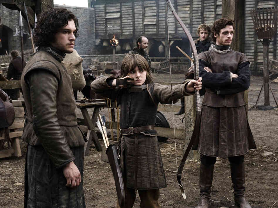 Kit Harington, Isaac Hempstead-Wright, and Richard Madden in HBO's Game Of Thrones.