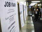A job fair sign at the Suffolk County One Stop Employment Center last week in Hauppauge, N.Y. A job fair sign at the Suffolk County One Stop Employment Center last week in Hauppauge, N.Y.