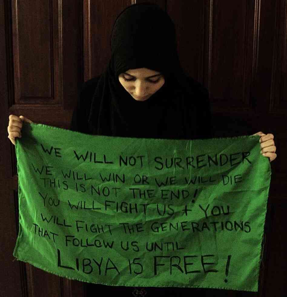 The photograph taken by Zehra Tajouri has become an iconic image of Libyan rebellion.