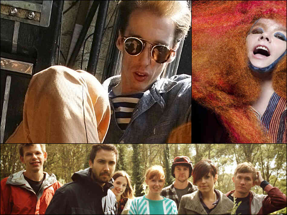 Atlas Sound's Bradford Cox (clockwise from upper left), Bjork, Los Campesinos! Atlas Sound's Bradford Cox (clockwise from upper left), Bjork, Los Campesinos!