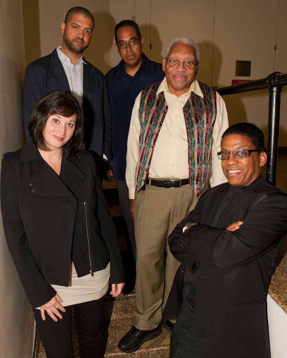 The judges for the Thelonious Monk International Jazz Piano Competition. L-R: Renee Rosnes, Jason Moran, Danilo Pérez, Ellis Marsalis, Herbie Hancock.