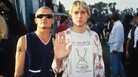 Nirvana's Kurt Cobain (right), pictured with Flea, wears a Daniel Johnston T-shirt at the 1992 MTV Video Music Awards. Nirvana's Kurt Cobain (right), pictured with Flea, wears a Daniel Johnston T-shirt at the 1992 MTV Video Music Awards.