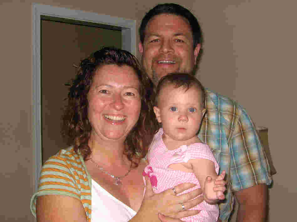 Tina and Patrick Gulbrandson, with their daughter, Waverly.