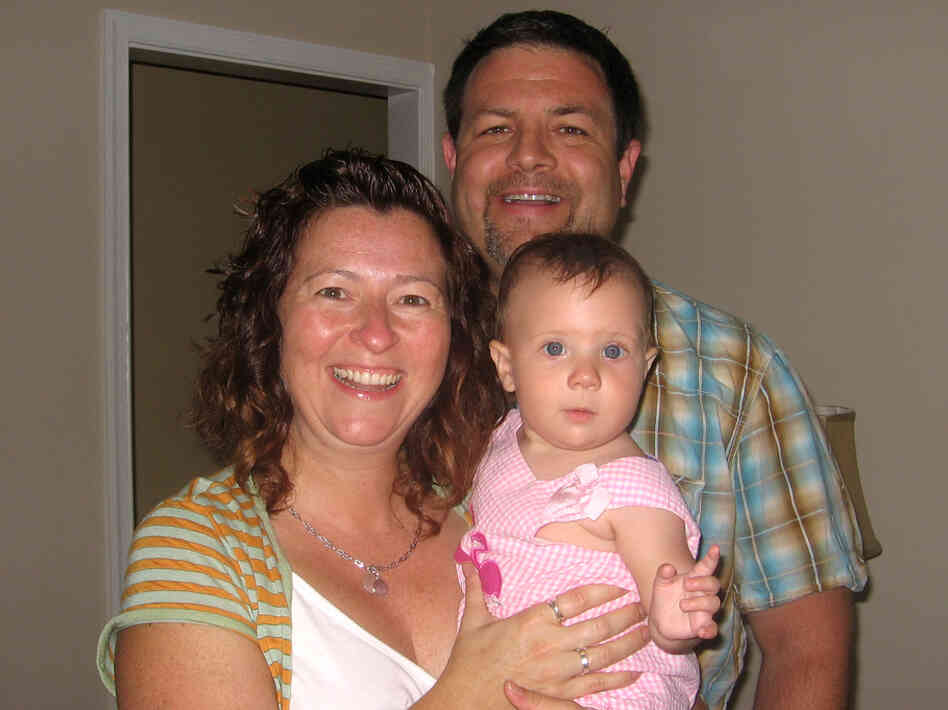 Tina and Patrick Gulbrandson, with their daughter, Waverly.