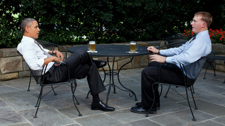 At the White House on Wednesday, President Obama and Medal of Honor recipient Dakota Meyer sipped beers and talked. Meyer told CBS News he asked the president for advice on how to be successful. At the White House on Wednesday, President Obama and Medal of Honor recipient Dakota Meyer sipped beers and talked. Meyer told CBS News he asked the president for advice on how to be successful.