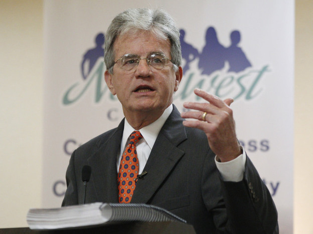 Sen. Tom Coburn, (R-OK) speaks at a town hall meeting in Oklahoma City in August.
