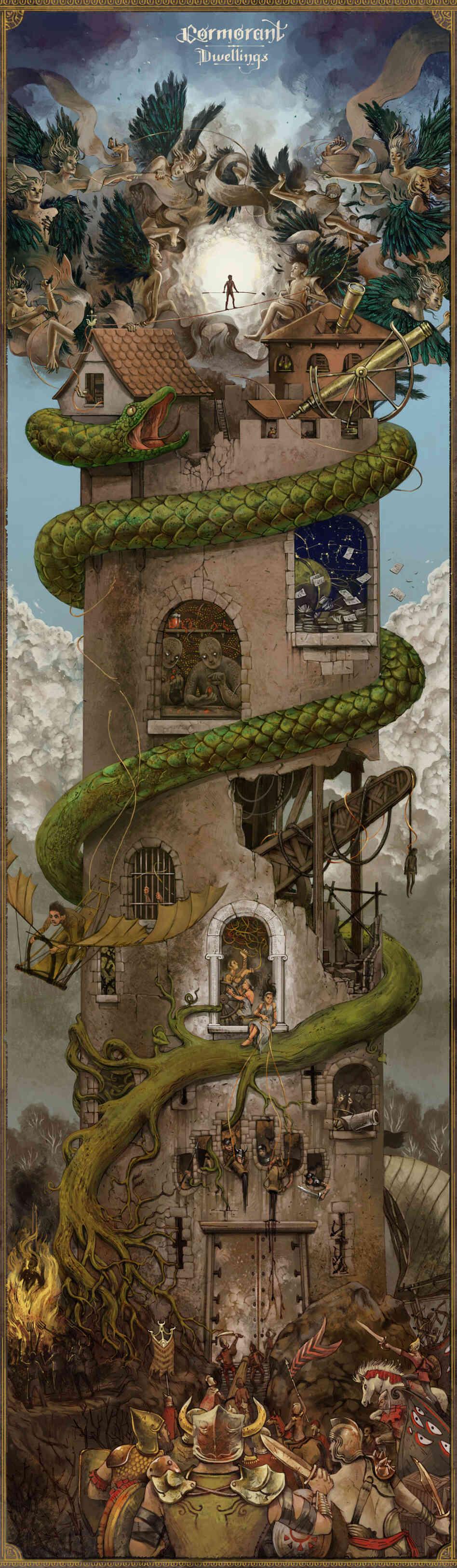 You'll want to enlarge this artwork for Cormorant's Dwellings. In it, artist Alice Duke depicts characters and ideas from the album in beautiful detail. You'll want to enlarge this artwork for Cormorant's Dwellings. In it, artist Alice Duke depicts characters and ideas from the album in beautiful detail.