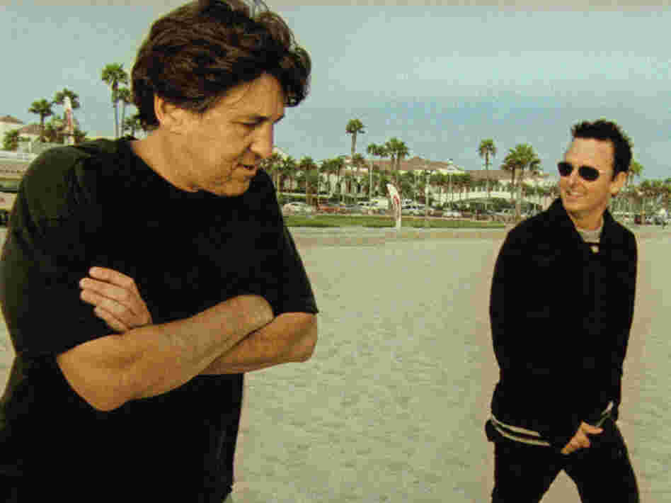 Filmmaker Cameron Crowe and Pearl Jam guitarist Mike McCready during the making of Pearl Jam Twenty.