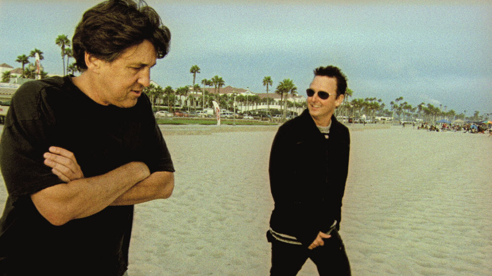 Filmmaker Cameron Crowe and Pearl Jam guitarist Mike McCready during the making of Pearl Jam Twenty.
