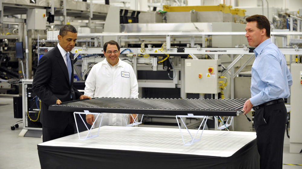 President Obama visited Solyndra's plant in Fremont, Calif., in May 2010.