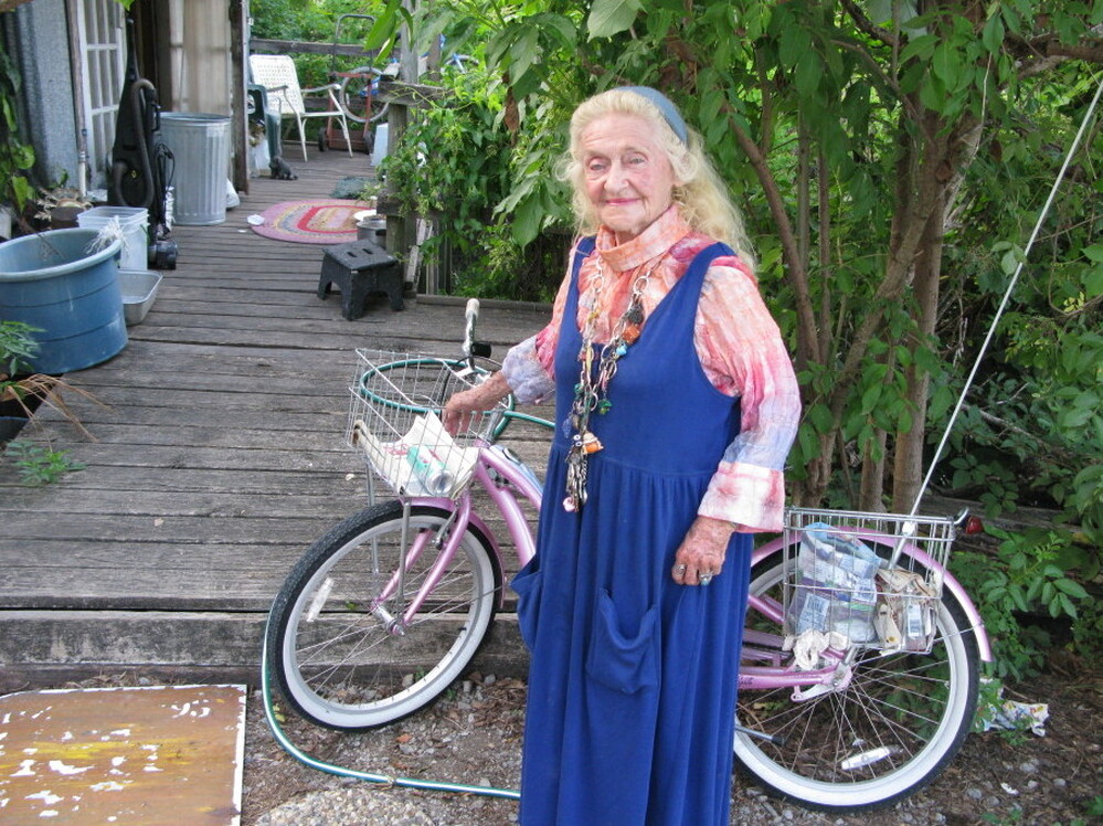 Jean Brady Hendricks, 88, is happy in the batture. After living in New Orleans for most of her life, the former torch singer moved to the community about three years ago.