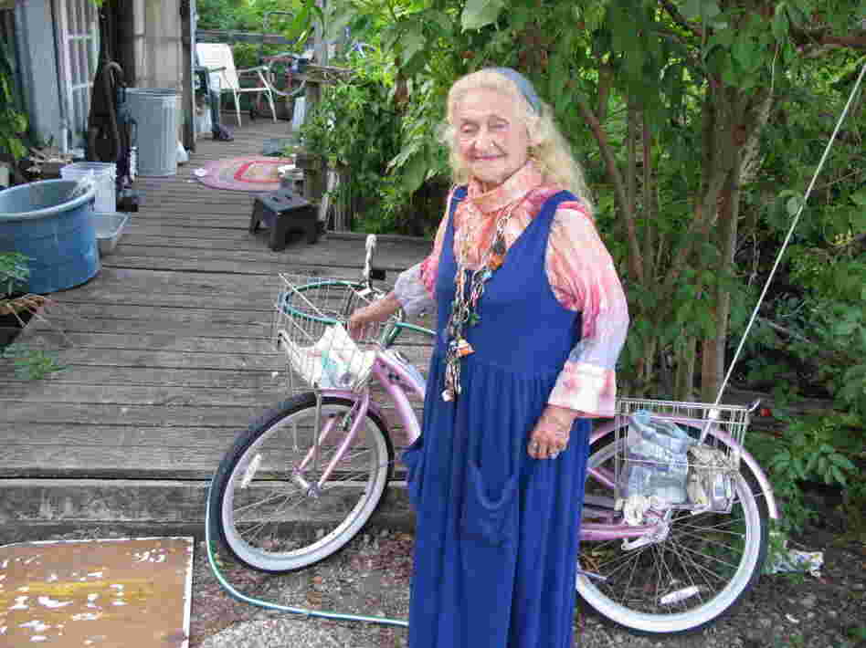 Jean Brady Hendricks, 88, is happy in the batture. After living in New Orleans for most of her life, the former torch singer moved to the community about three years ago.