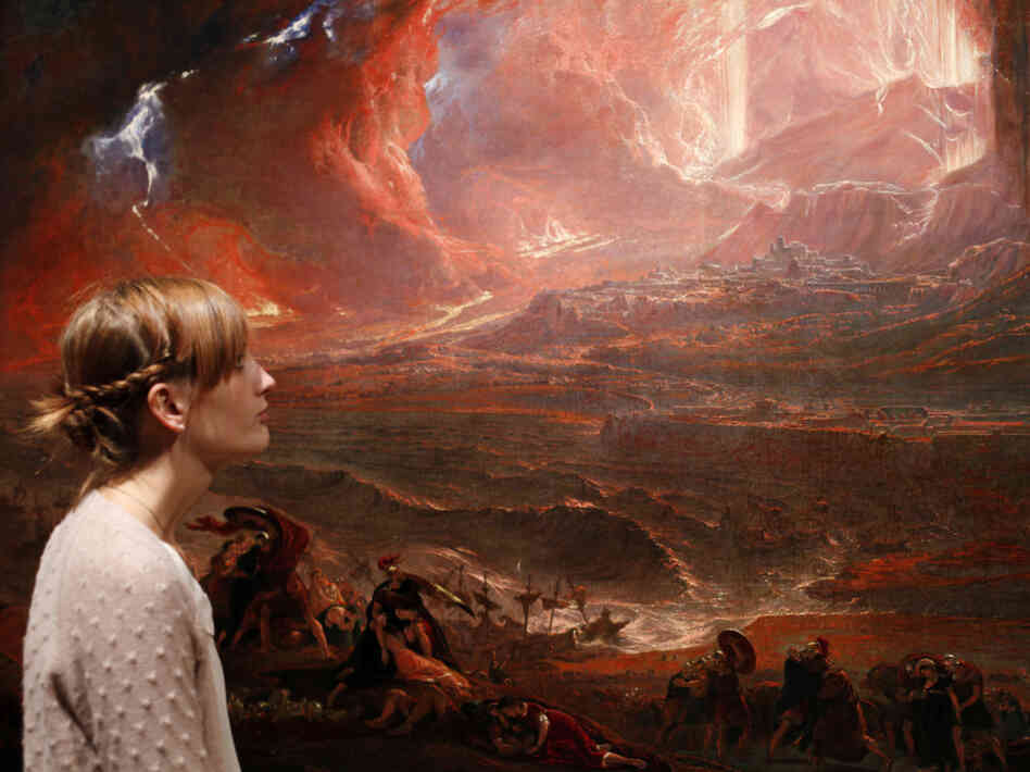 A museum employee looked at John Martin's recently restored The Destruction of Pompeii and Herculaneum, at the Tate Britain in central London on Monday (Sept. 19, 2011). A museum employee looked at John Martin's recently restored The Destruction of Pompeii and Herculaneum, at the Tate Britain in central London on Monday (Sept. 19, 2011).