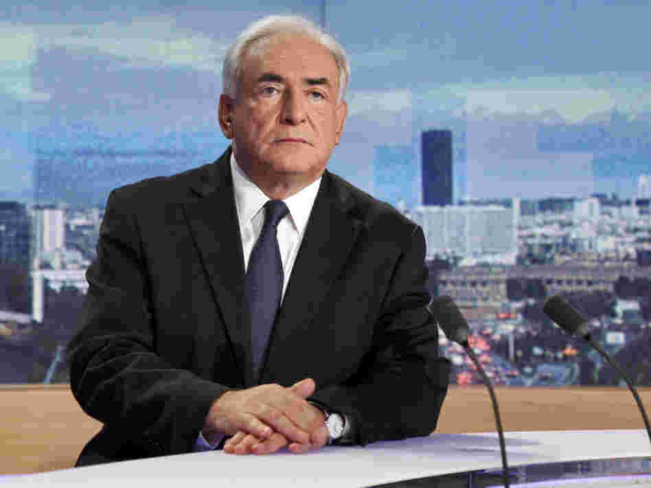 Dominique Strauss-Kahn in the studio of the French TV network TF1.