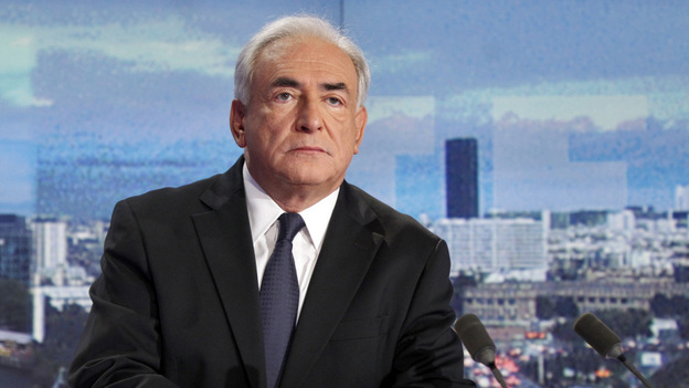 Dominique Strauss-Kahn in the studio of the French TV network TF1. (AFP/Getty Images)