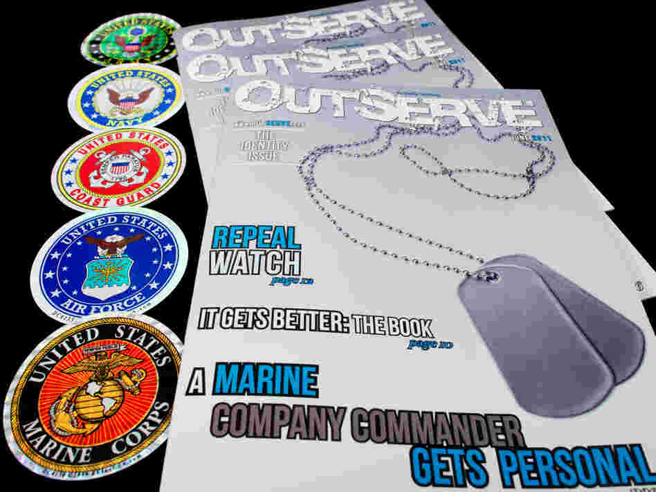 Copies of a new magazine called OutServe, intended for actively serving lesbian, gay, bisexual, and transgender members of the U.S. military.