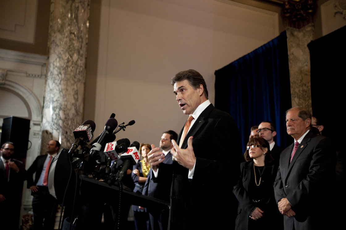 Texas Gov. Rick Perry blasted President Obama's handling of the Israel-Palestinian conflict, Sept. 20, 2011.