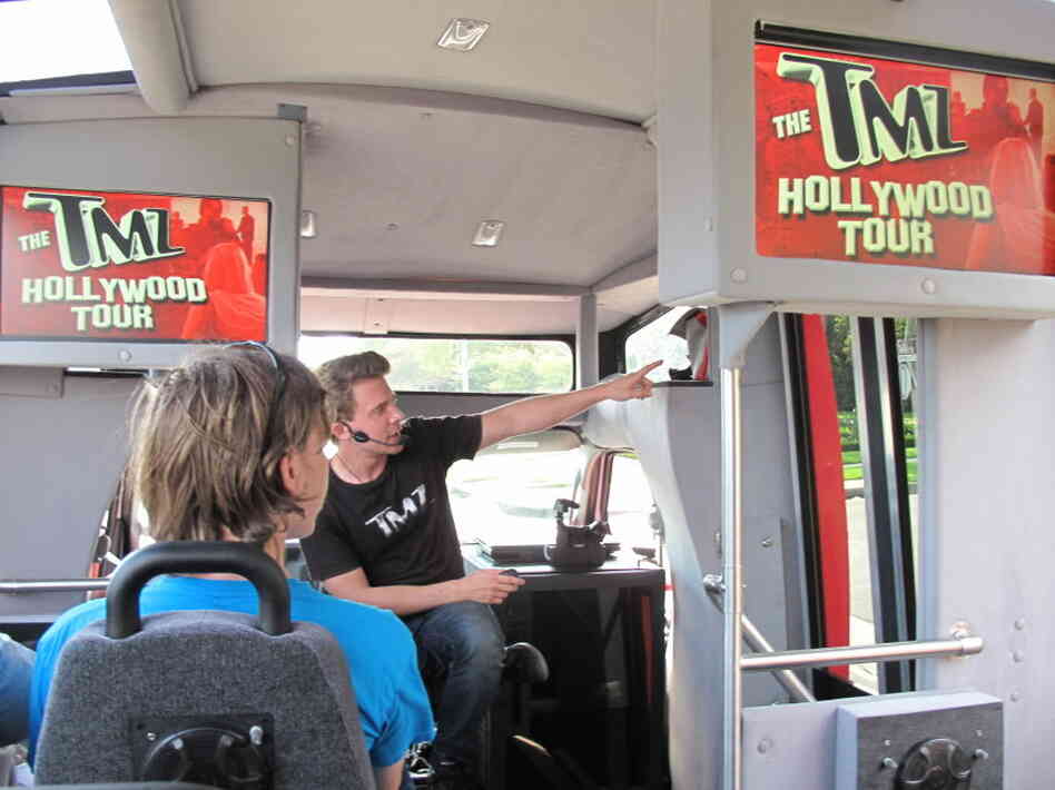 Tour guide Keith Jordan leads several tours a day, and also appears on TMZ on TV. He moved to Los Angeles to be an actor. Tour guide Keith Jordan leads several tours a day, and also appears on TMZ on TV. He moved to Los Angeles to be an actor.