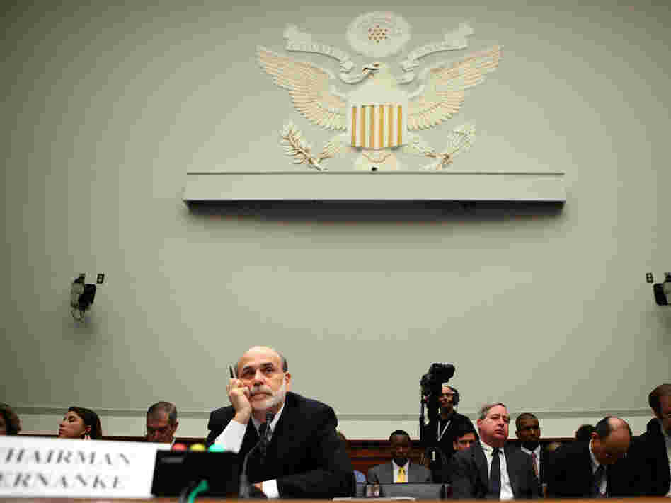 Federal Reserve Board Chairman Ben Bernanke testifies before the House Financial Services Committee in July 2010. Bernanke has been heavily criticized by Republican presidential candidates in recent months.