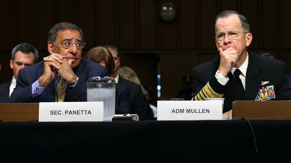 Defense Secretary Leon Panetta (left) and Adm. Michael Mullen, chairman of the Joint Chiefs of Staff, testify before the Senate Armed Services Committee on Thursday. Mullen said the U.S. had evidence that Pakistan's intelligence agency supported a group involved in the attack on the U.S. Embassy in Afghanistan last week.